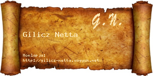 Gilicz Netta névjegykártya